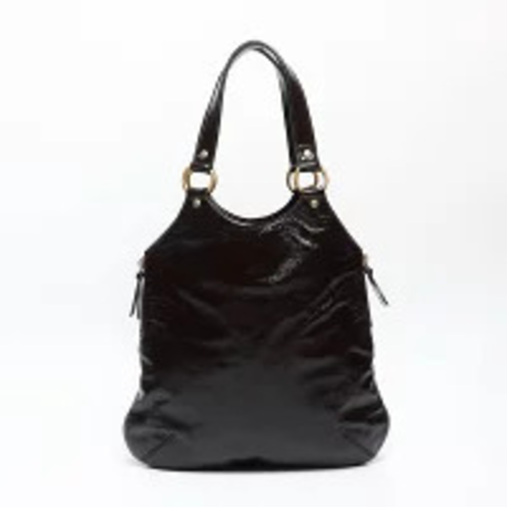 Saint Laurent Shoulder Metropolis Yves Bag  Brown Rive Gauche